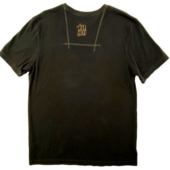 Life is Good Happy Hour T Shirt Mens size Medium Short Sleeved Black - Picture 5 of 10